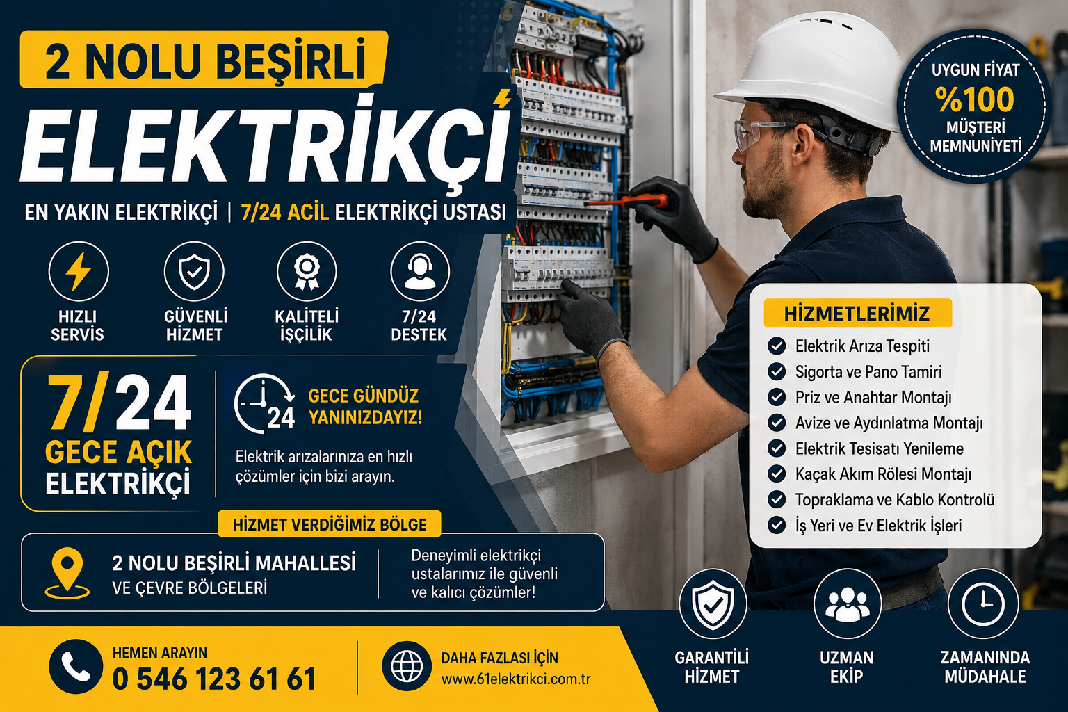 2 Nolu Beşirli Elektrikçi | En Yakın Elektrikçi | 7/24 Acil Elektrikçi Ustası