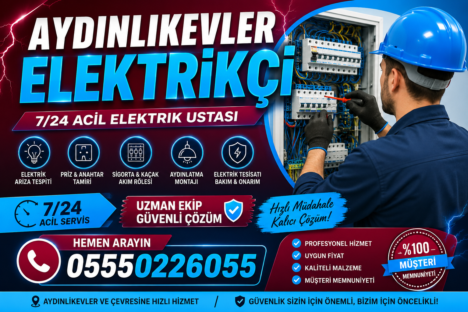 Aydınlıkevler Elektrikçi | 7/24 Acil Elektrik Ustası