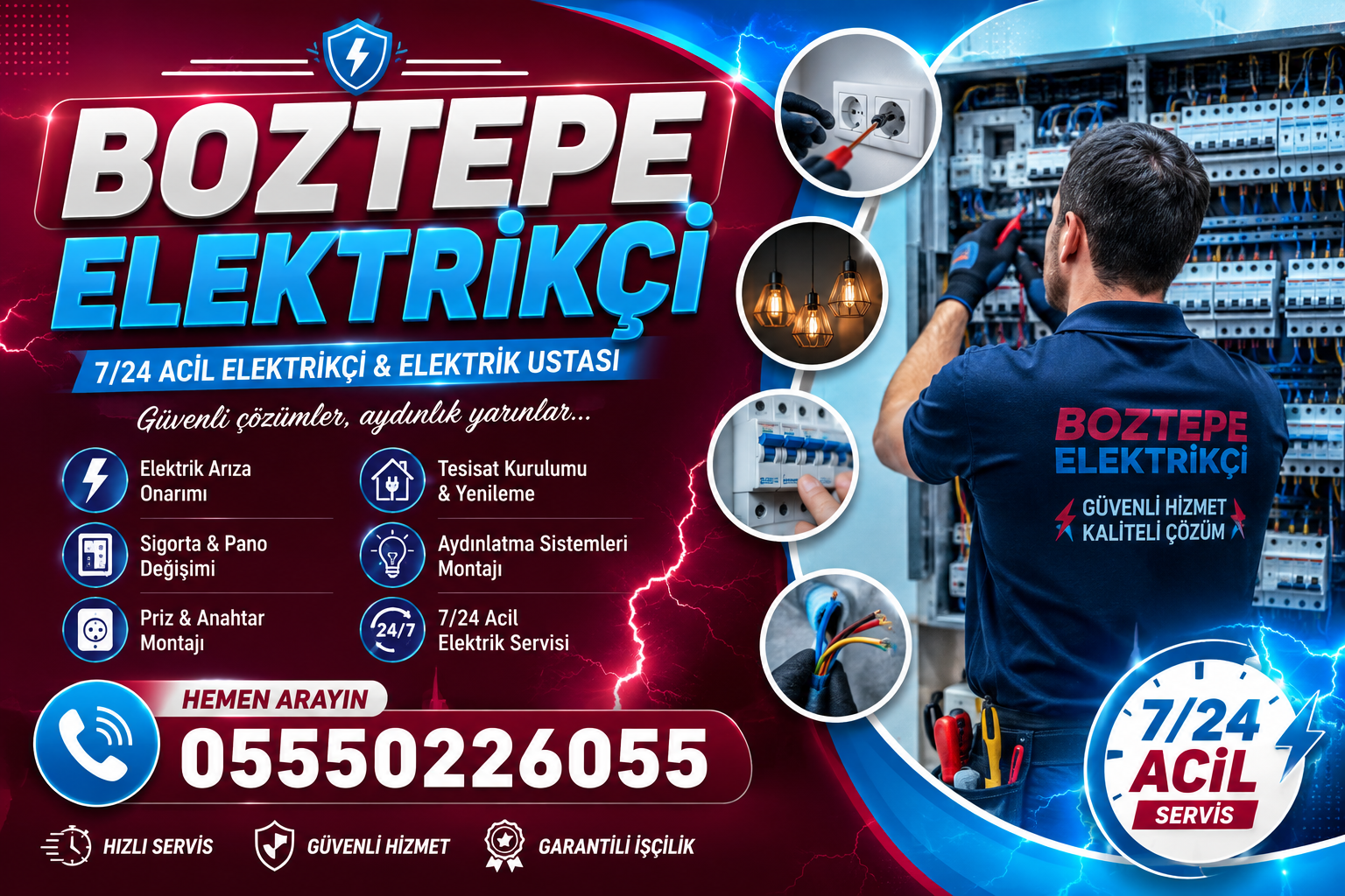 Boztepe Elektrikçi | 7/24 Acil Elektrikçi ve Elektrik Ustası