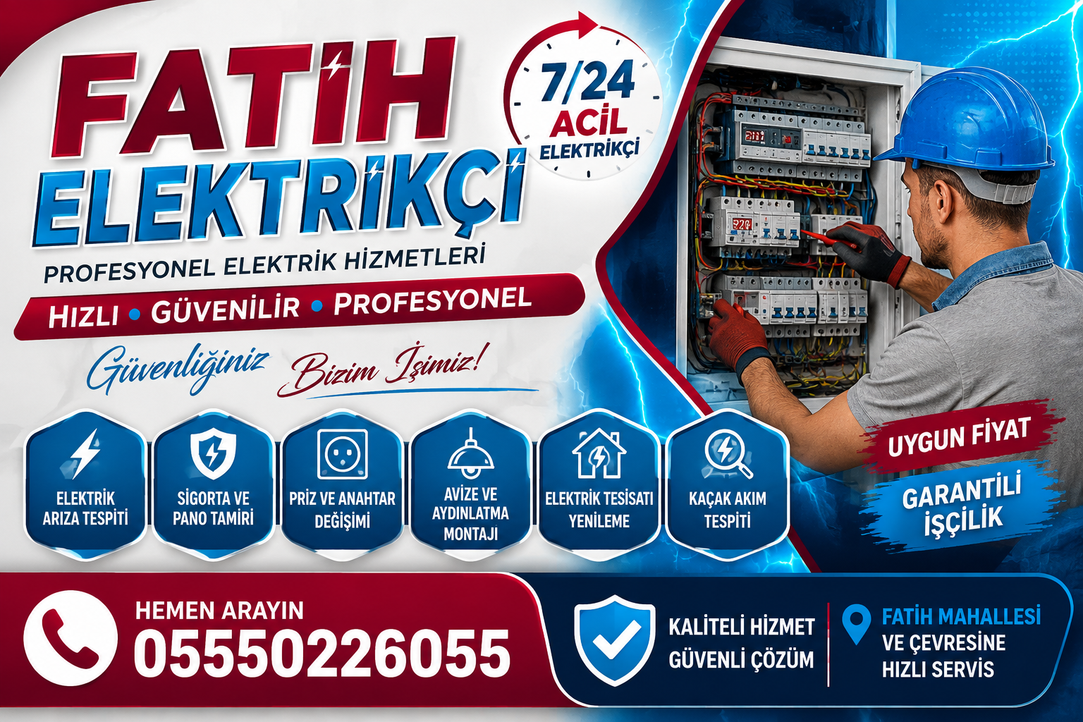 Fatih Elektrikçi | 7/24 Acil Elektrikçi ve Elektrik Ustası