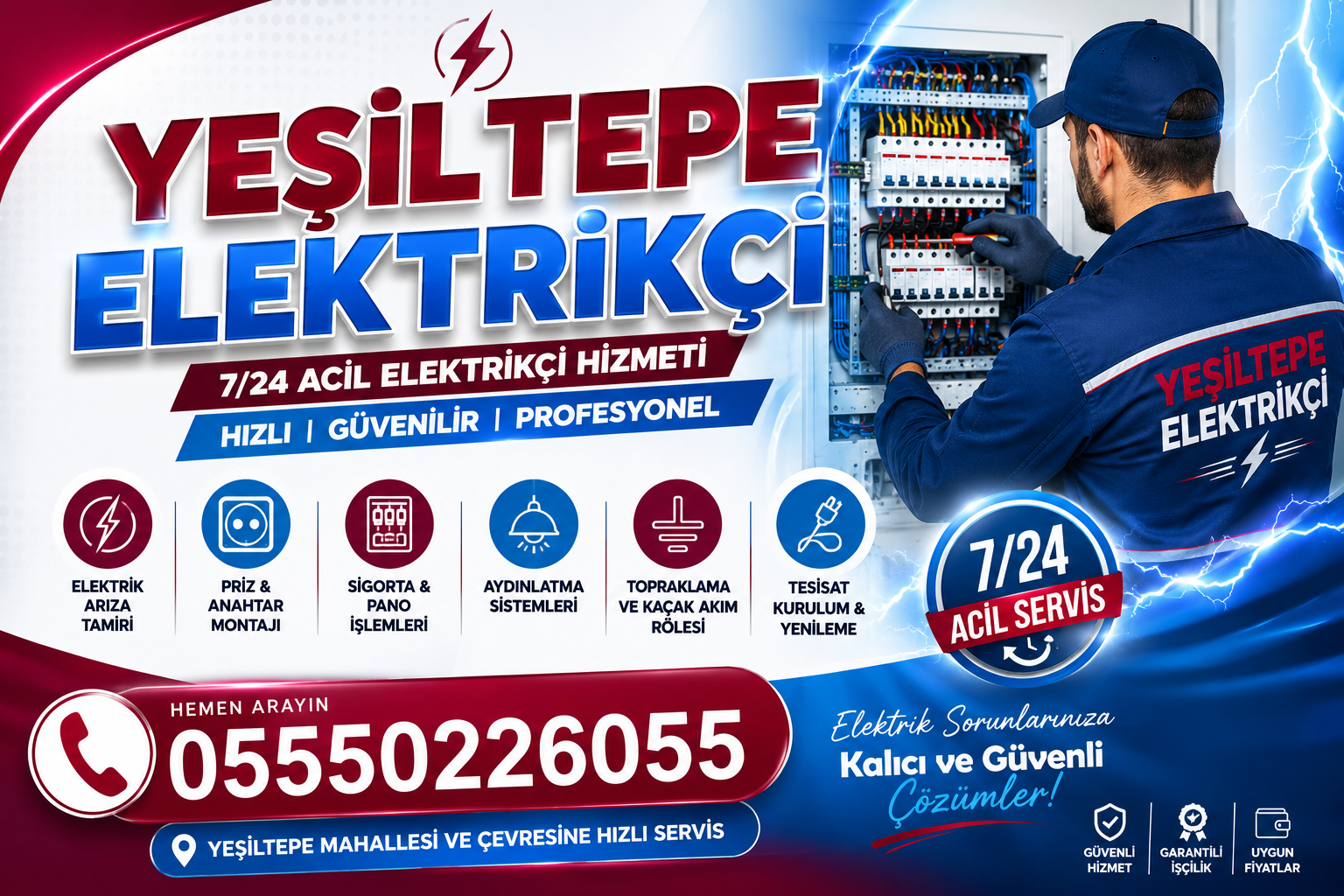 Yeşiltepe Elektrikçi | 7/24 Acil Elektrik Ustası | Arıza ve Tamir